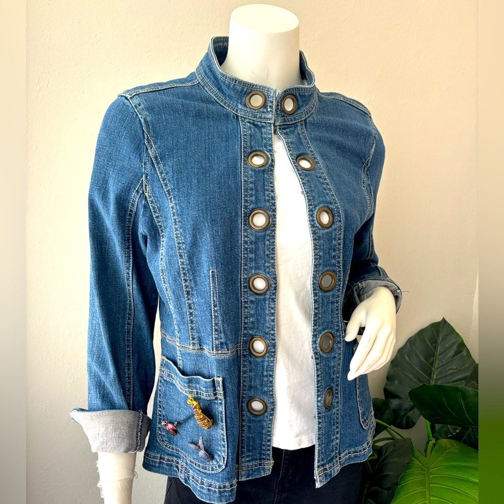 Live a Little woman denim jacket size M.